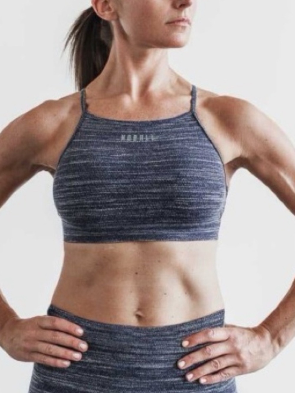NWT NOBULL Women’s High-Neck Sports Bra - XS - Navy Blue Melange